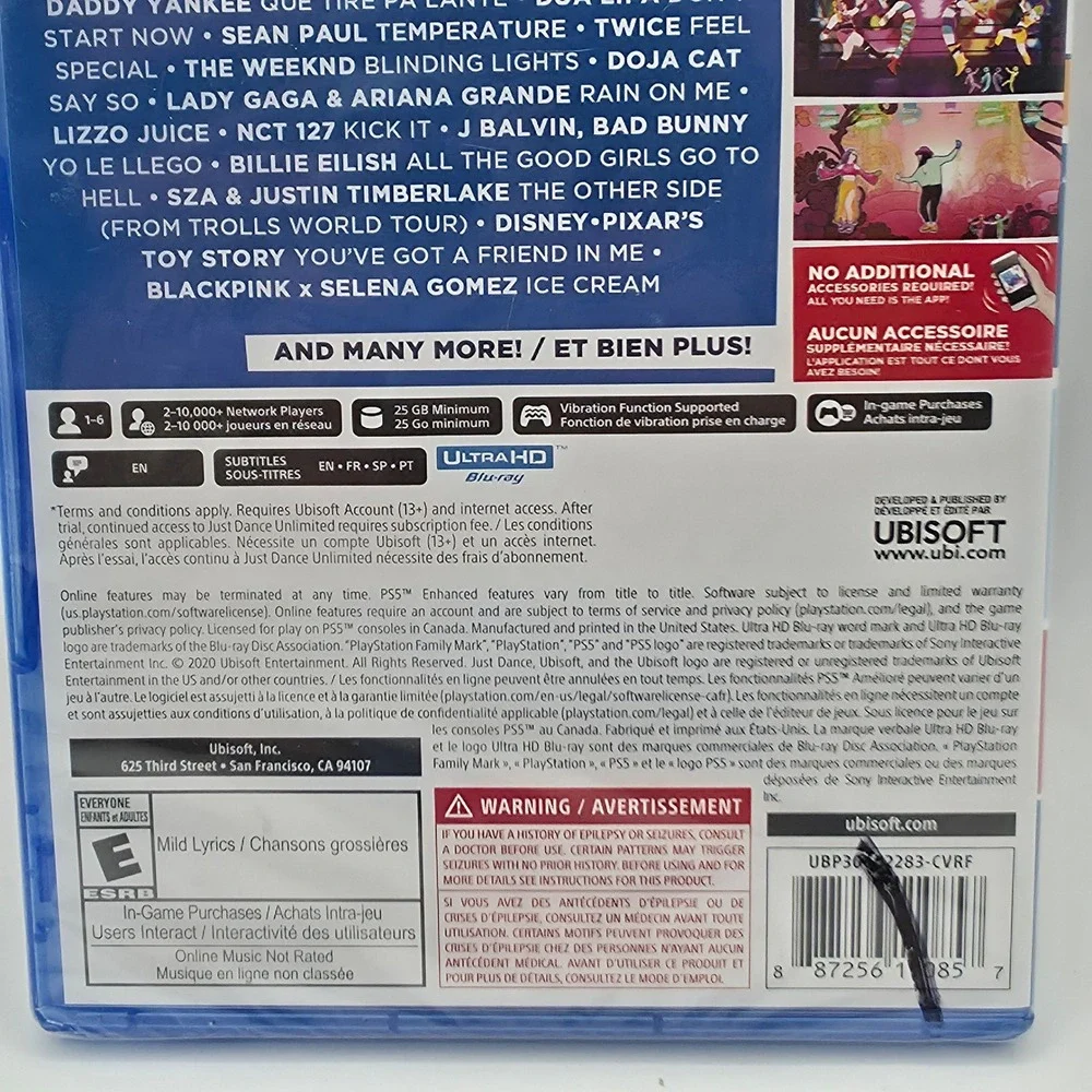 Ubisoft Just Dance 2021 PS5 New Sealed Music Rhythm Dancing Game Physical Disc